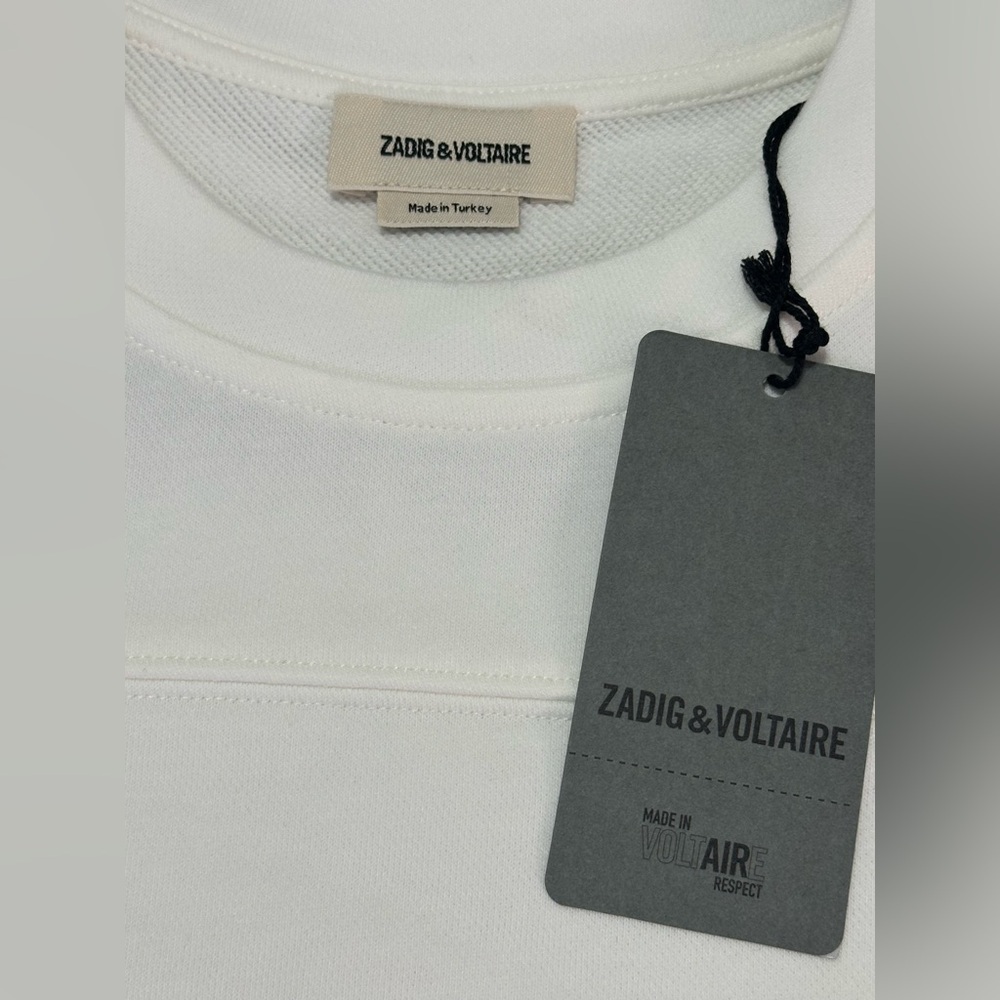 NWT Zadig & Voltaire Bow Mo Terry Palmier Judo Tee M Crewneck - Picture 8 of 9
